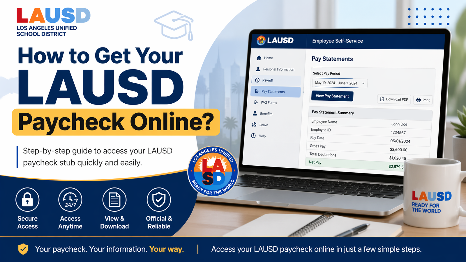How to get your LAUSD paycheck online?